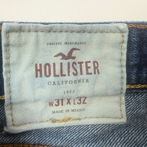 Hollister Men's Slim Straight Button Fly Blue Jeans 3E0935 Size 31X32 Med. Wash - Picture 5 of 11